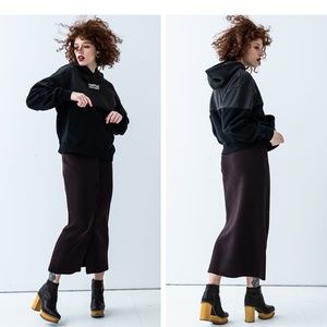 Moussy button up ribbed knit skirt nwt